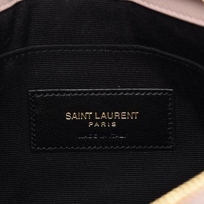 Saint Laurent Calfskin Matelasse Chevron Monogram A5 Wristlet Rose Antic 6 of 8