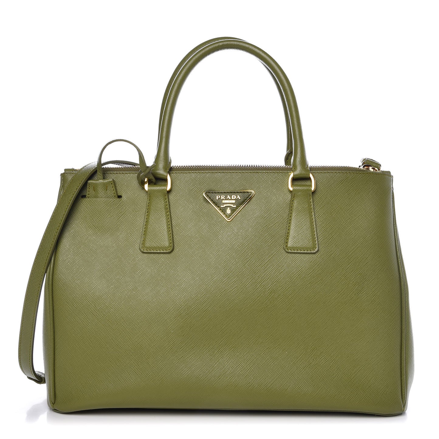 Saffiano Medium Galleria Double Zip Tote Edera