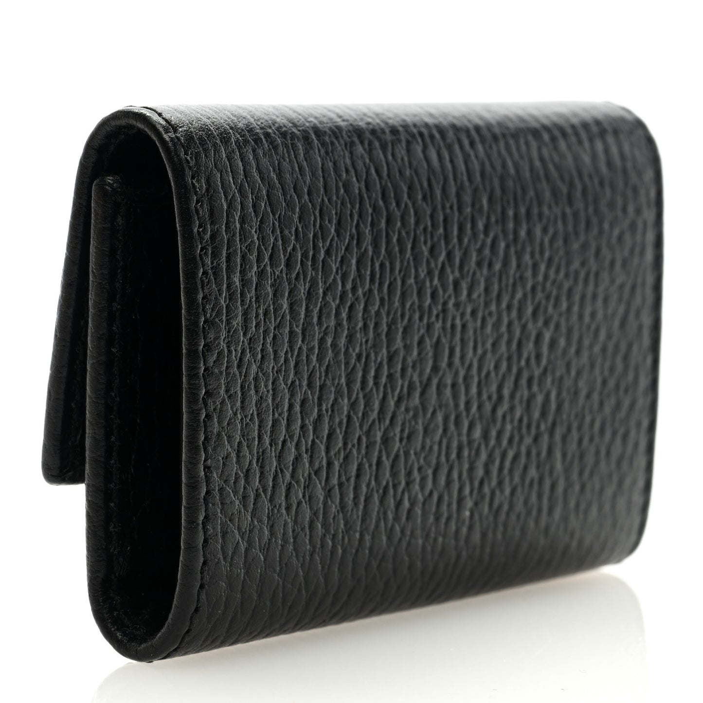 Pebbled Calfskin GG Marmont 6 Key Holder Black