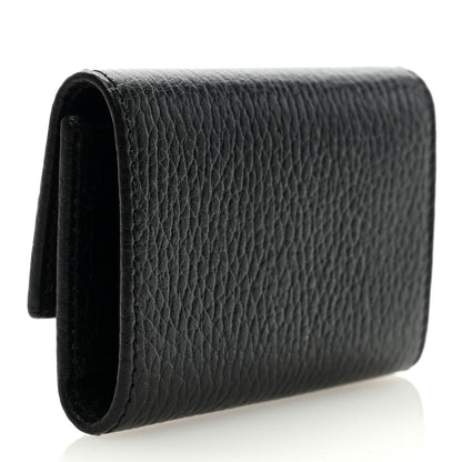 Gucci Pebbled Calfskin GG Marmont 6 Key Holder Black 3 of 6