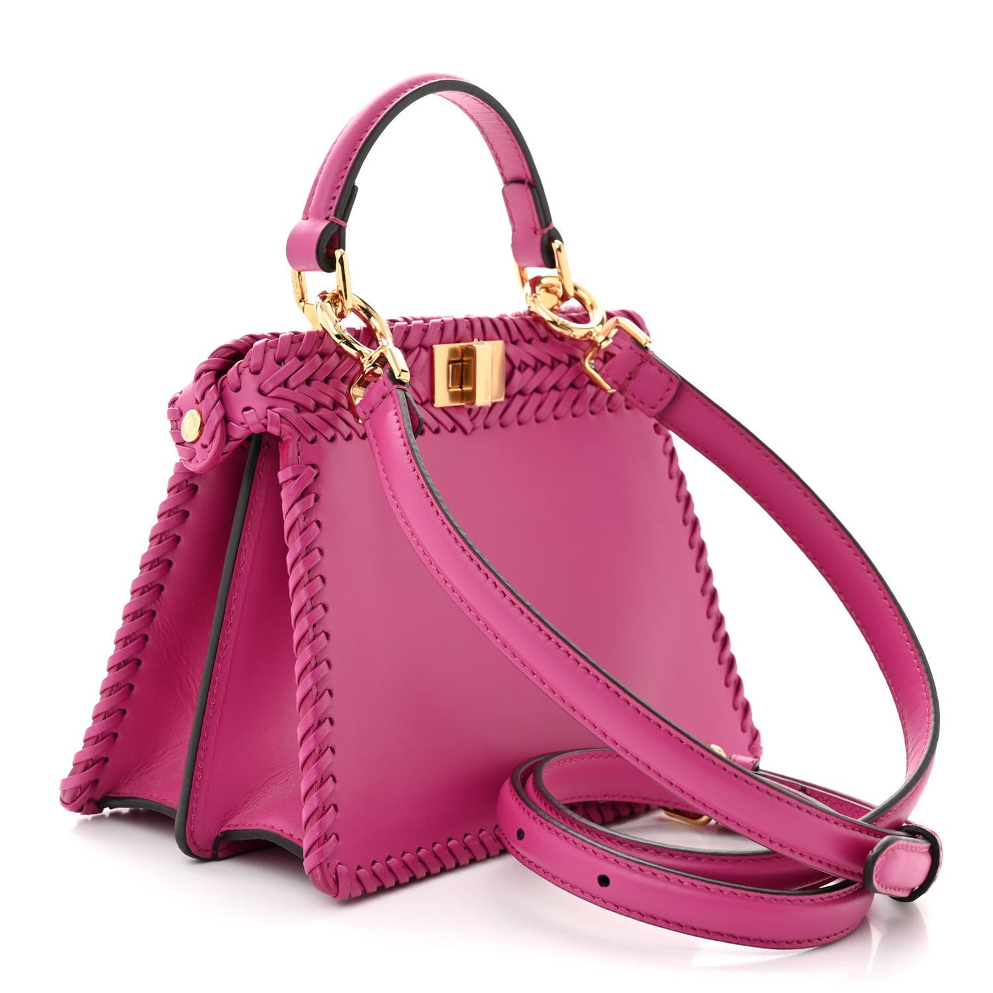 Vitello King Shiny Nappa Intreccio Petite Peekaboo I SEE U Satchel Ciclamino Pilar