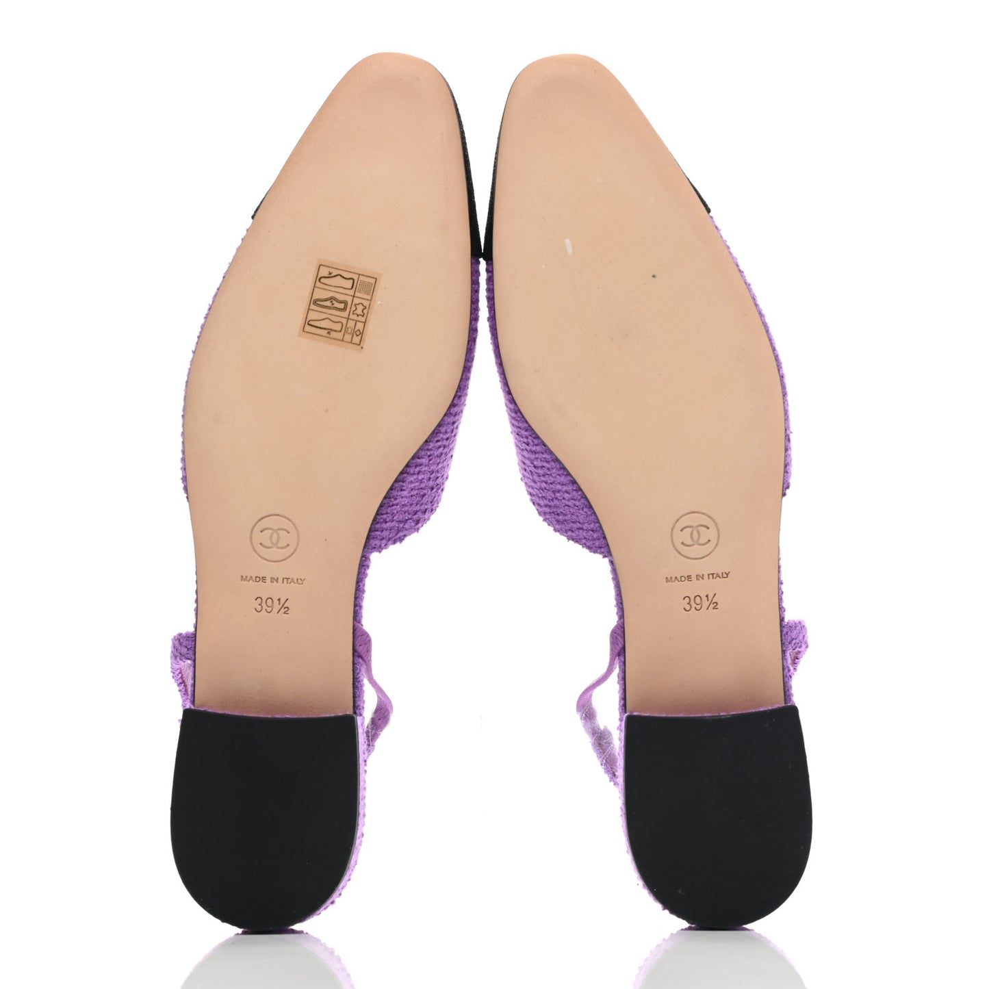 Fabric Cap Toe CC Slingback Flats 39.5 Purple