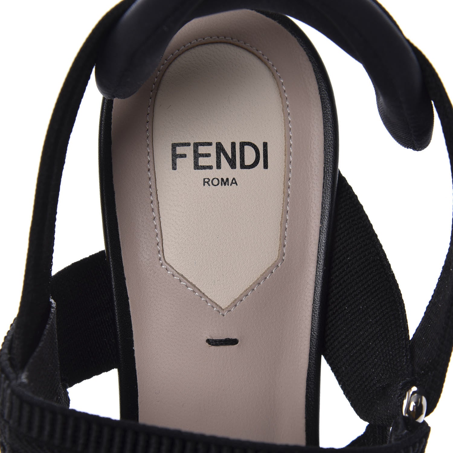 Fendi Technical Mesh FF Colibri 55mm Slingback Pumps 37 Black 7 of 9