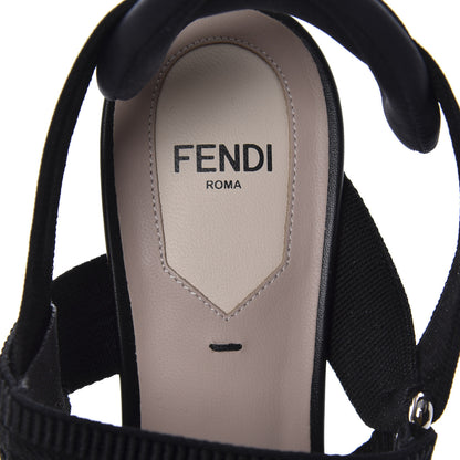 Fendi Technical Mesh FF Colibri 55mm Slingback Pumps 37 Black 7 of 9