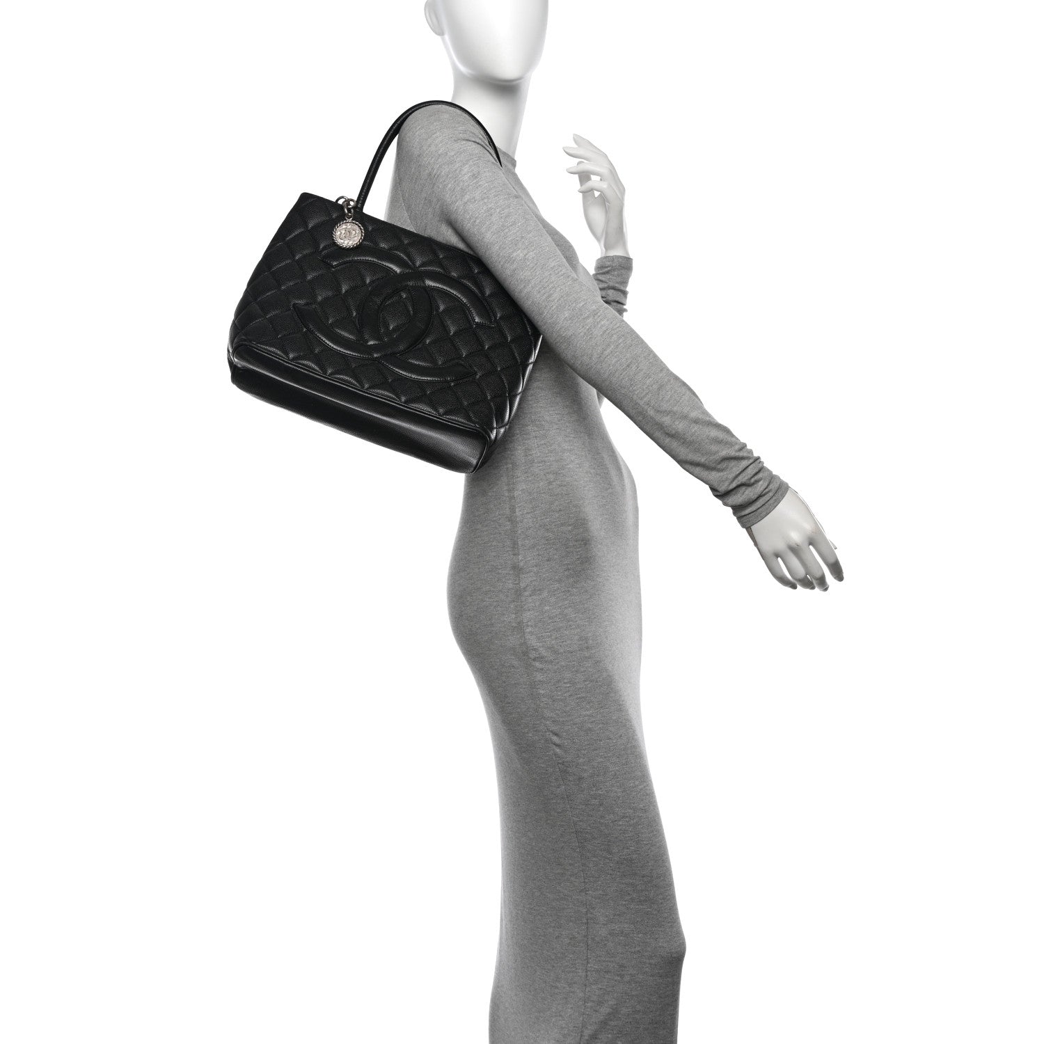 Chanel Caviar Quilted Medallion Tote Black 2 of 14