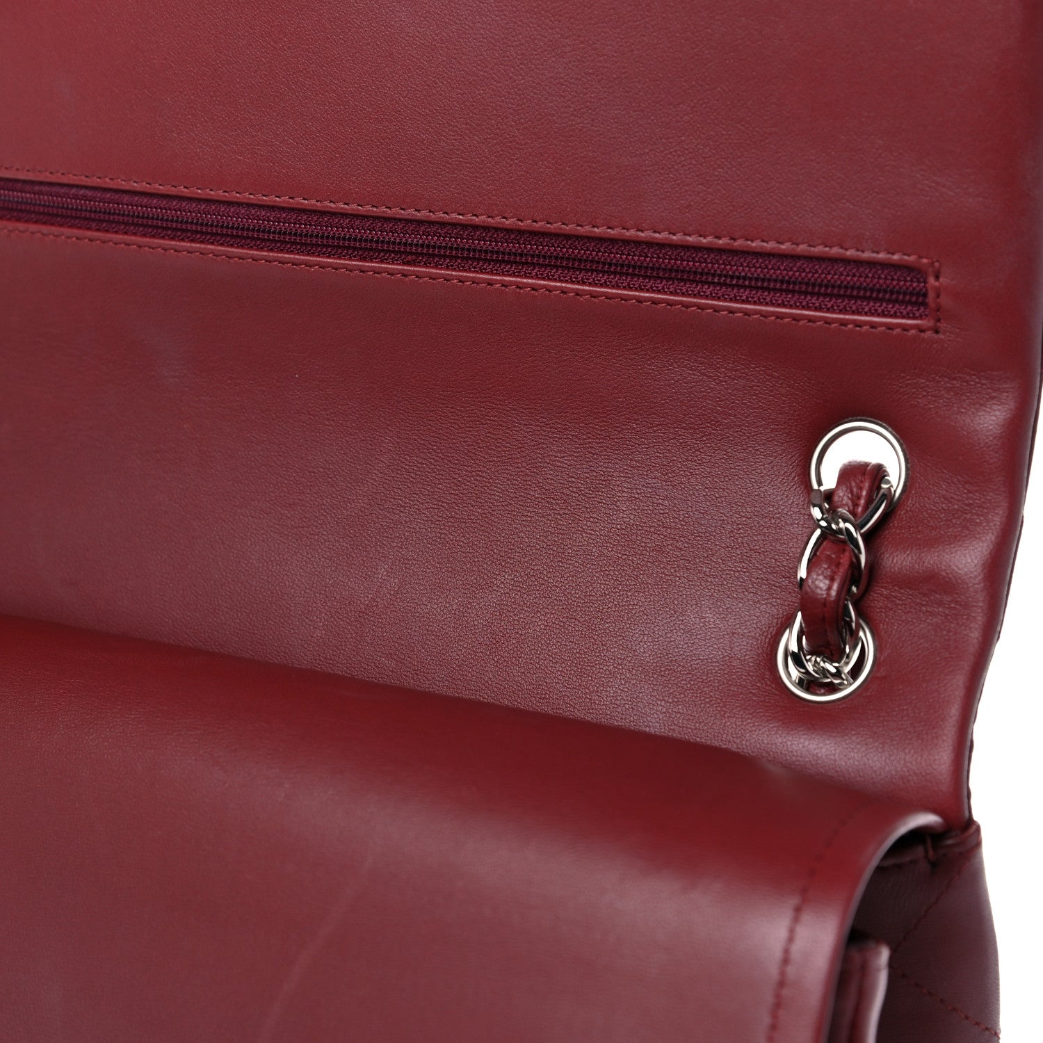 Chanel Lambskin Quilted Jumbo Double Flap Burgundy 12 of 19