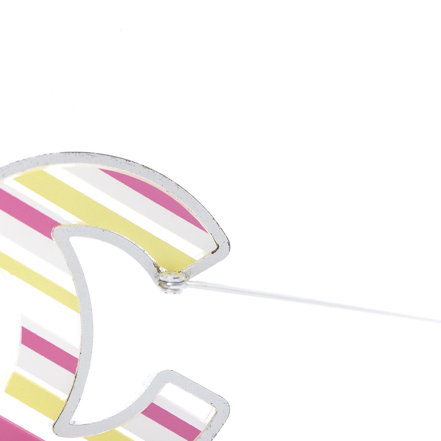 Resin Striped CC Brooch Pink Multicolor