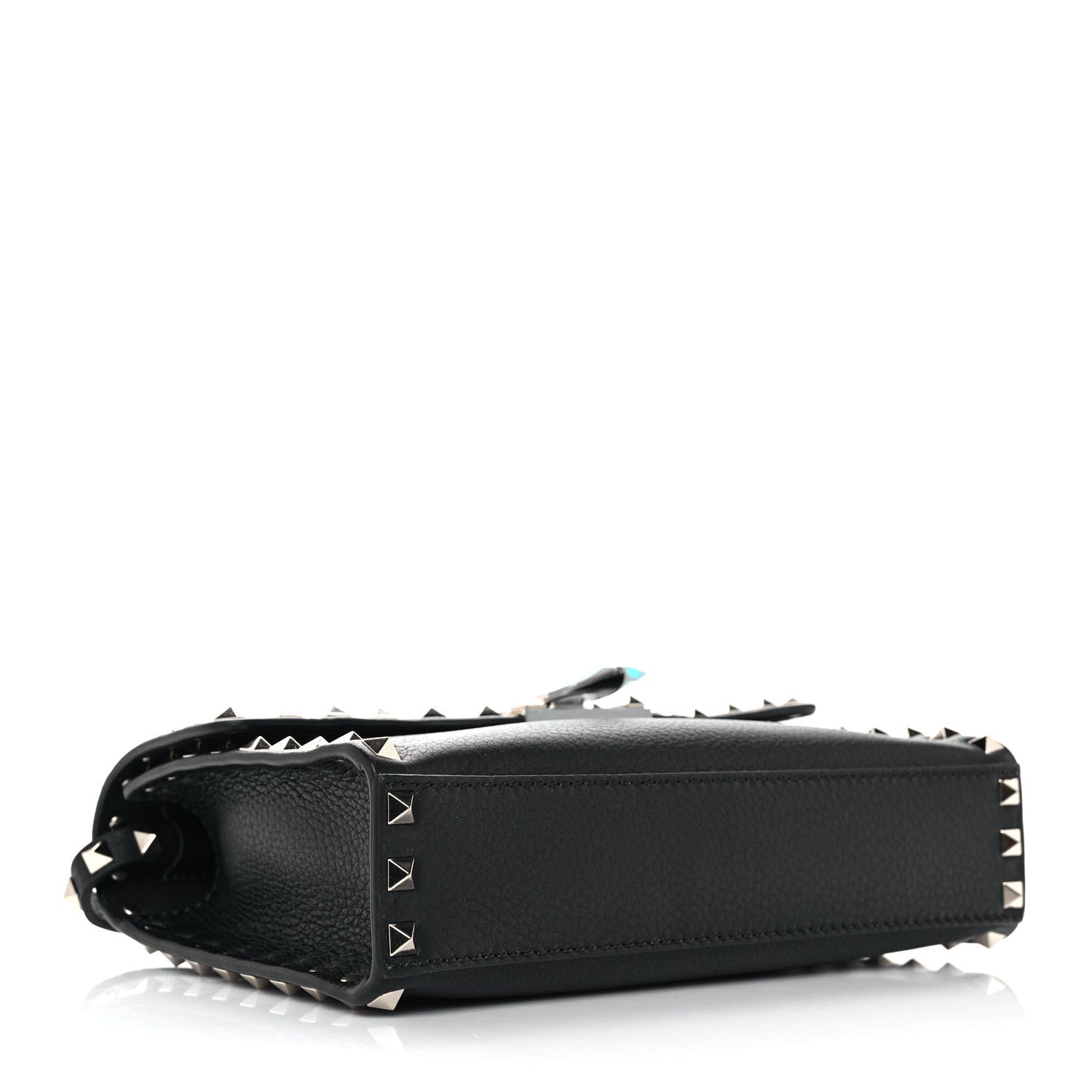 Valentino Garavani Pebbled Calfskin Medium Rockstud Flip Lock Crossbody Bag Black 4 of 8