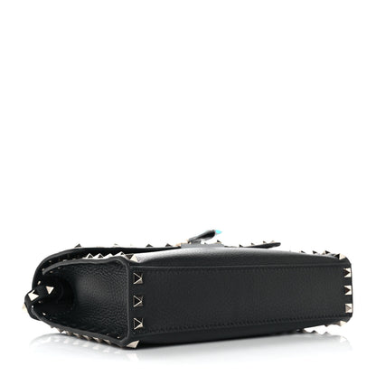 Valentino Garavani Pebbled Calfskin Medium Rockstud Flip Lock Crossbody Bag Black 4 of 8