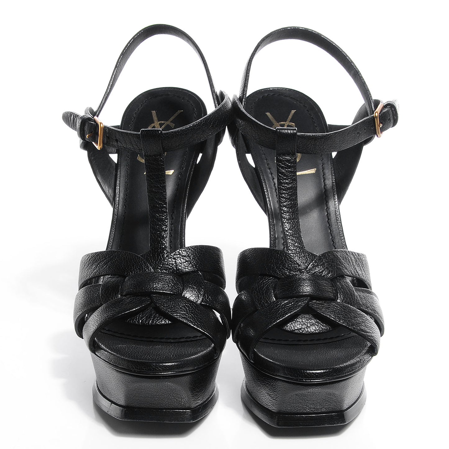 Calfskin Tribute 105 Platform Sandals Black 37.5