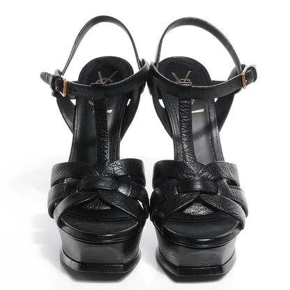 Saint Laurent Calfskin Tribute 105 Platform Sandals Black 37.5 2 of 7