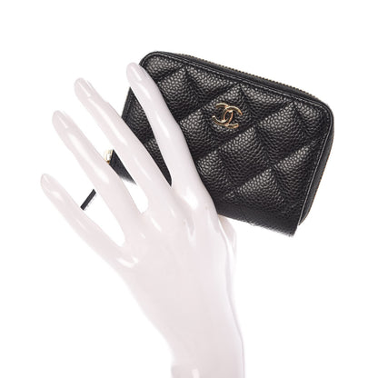 Chanel Caviar Quilted Zip Coin Purse Black 2 of 8