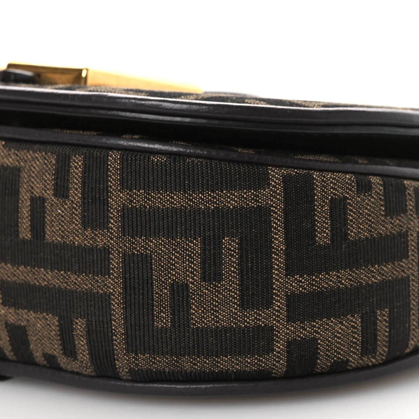 Fabric Jacquard Vitello Cher Cuoio FF 1974 Small Fendi C'mon Tobacco Moro Ebano