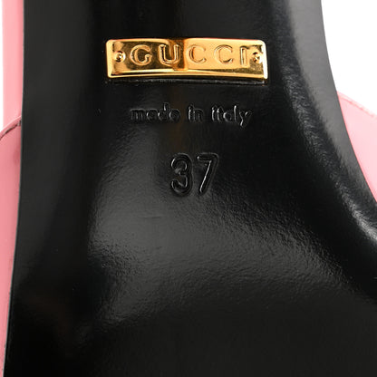 Gucci Vitello Vernice Soft Nappa Priscilla Ankle Cuff Pumps 37 Butterfly Pink 7 of 9