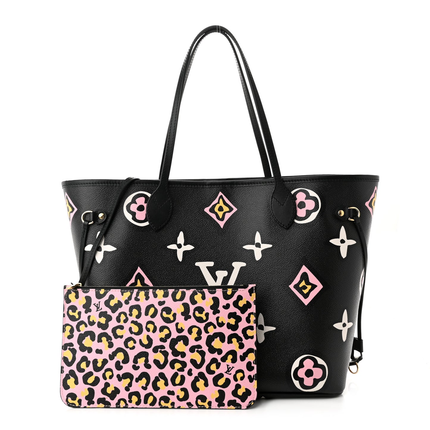 Monogram Giant Wild At Heart Neverfull MM Black