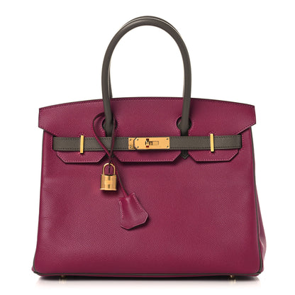 Hermes Epsom Horseshoe Birkin 30 Rose Poupre Etain 1 of 12