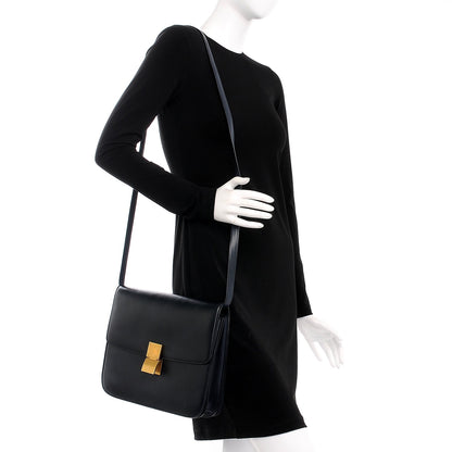 Celine Smooth Calfskin Large Classic Box Flap Bag Navy 2 of 11