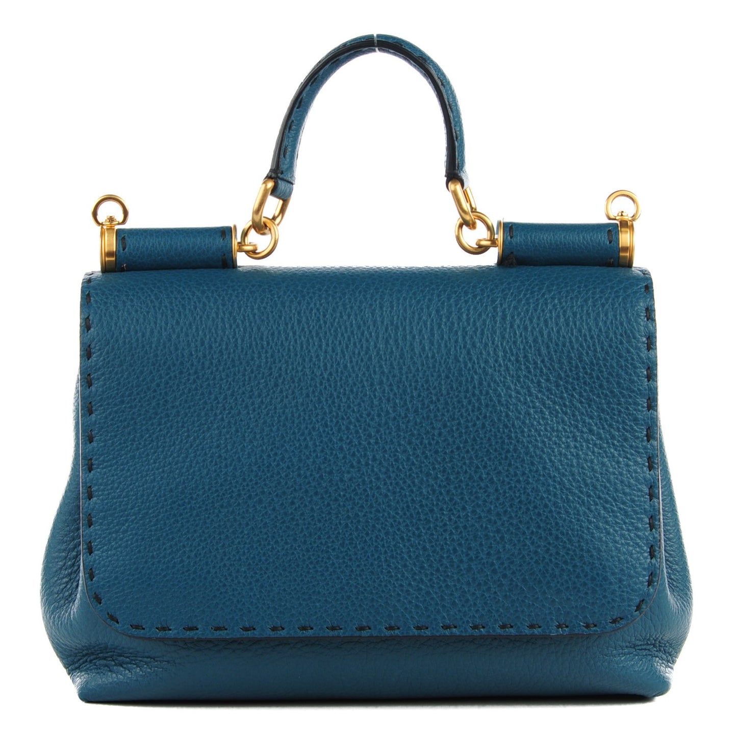 Calfskin Medium Soft Miss Sicily Satchel Blu Mare