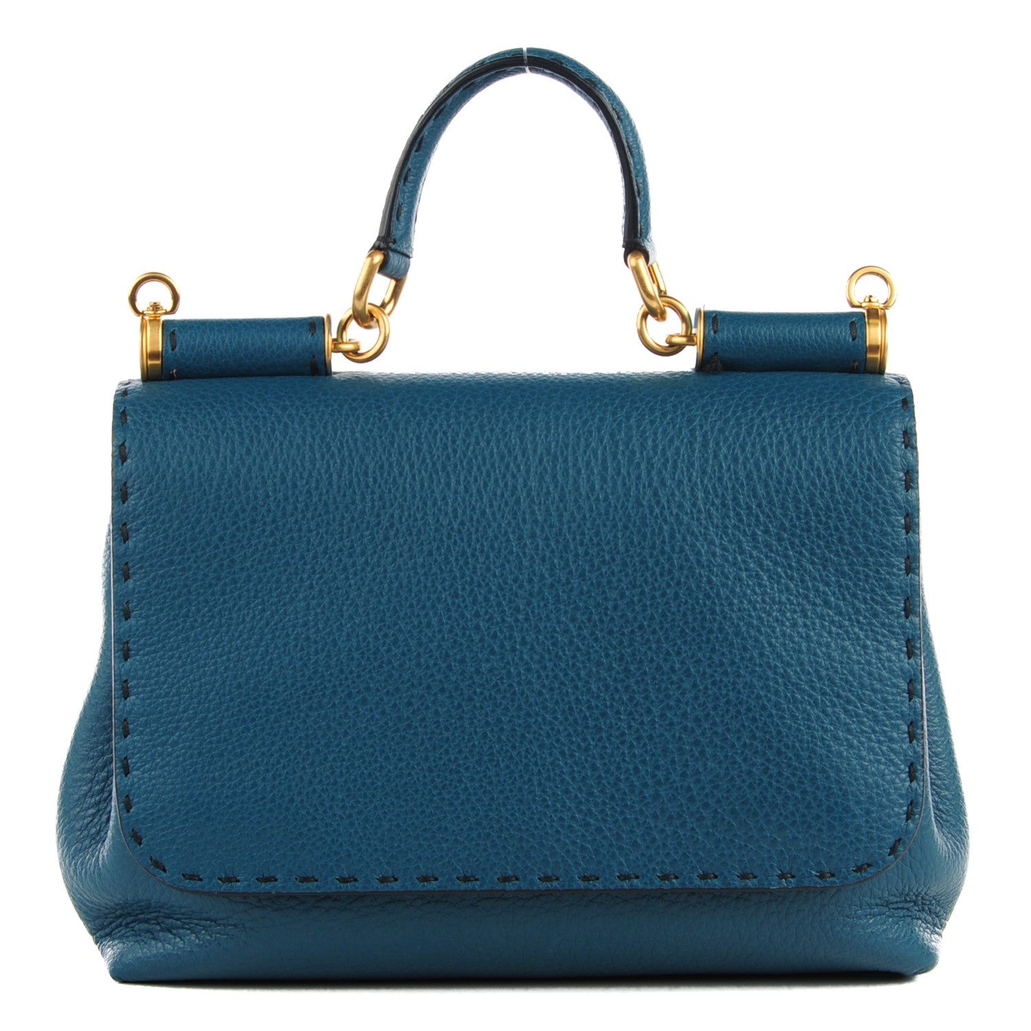 Dolce & Gabbana Calfskin Medium Soft Miss Sicily Satchel Blu Mare 1 of 8