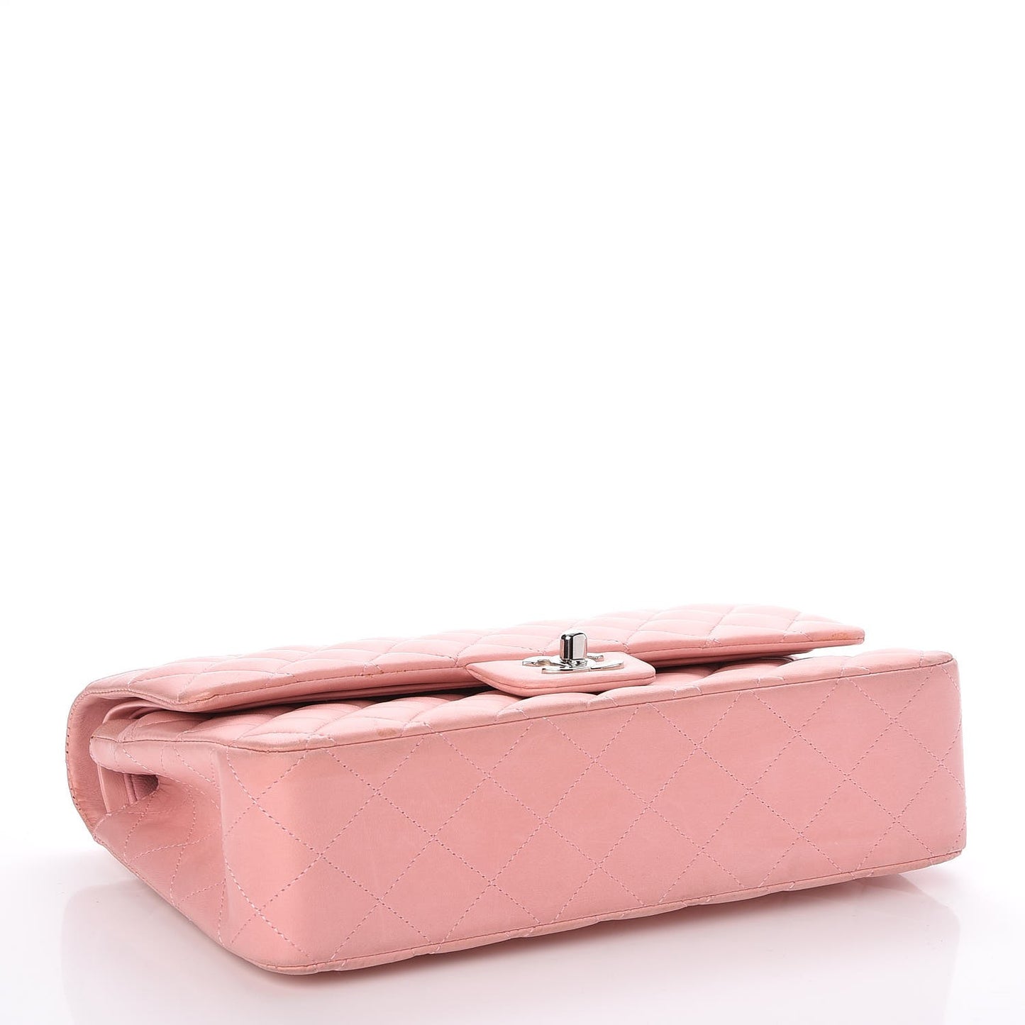 Lambskin Quilted Medium Double Flap Light Pink