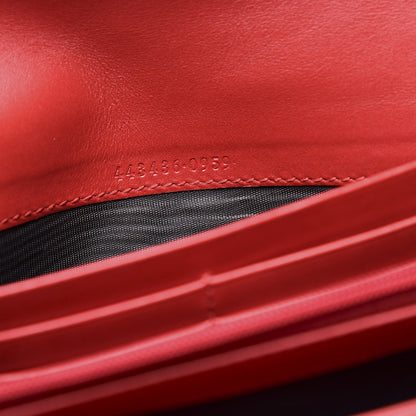 Gucci Calfskin Matelasse GG Marmont Continental Wallet Hibiscus Red 6 of 9