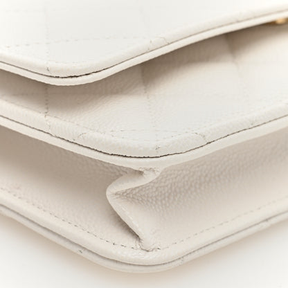Chanel Caviar Quilted Wallet on Chain WOC White 9 of 11