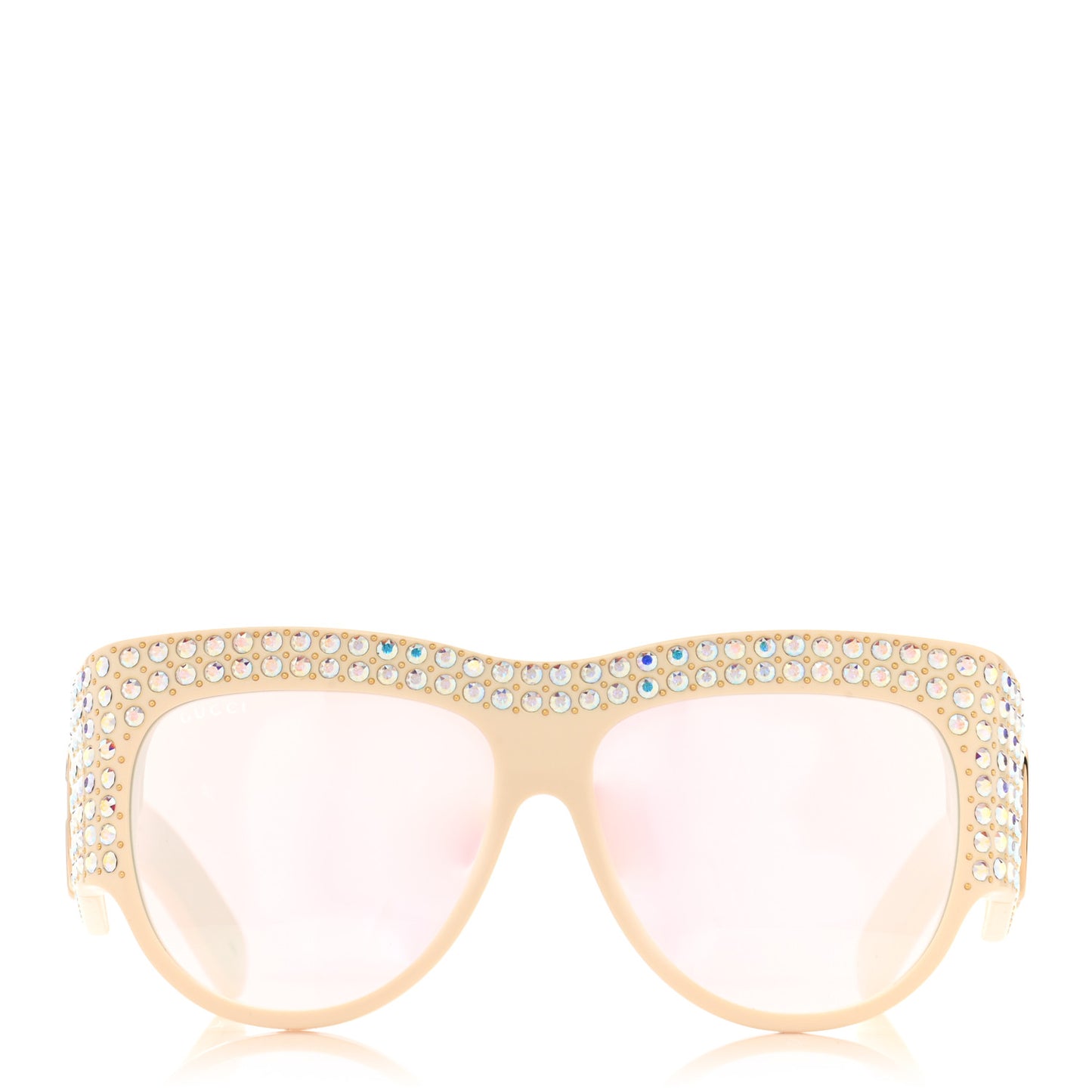 Acetate Crystal Oversize Hollywood Forever Sunglasses GG0144S Ivory