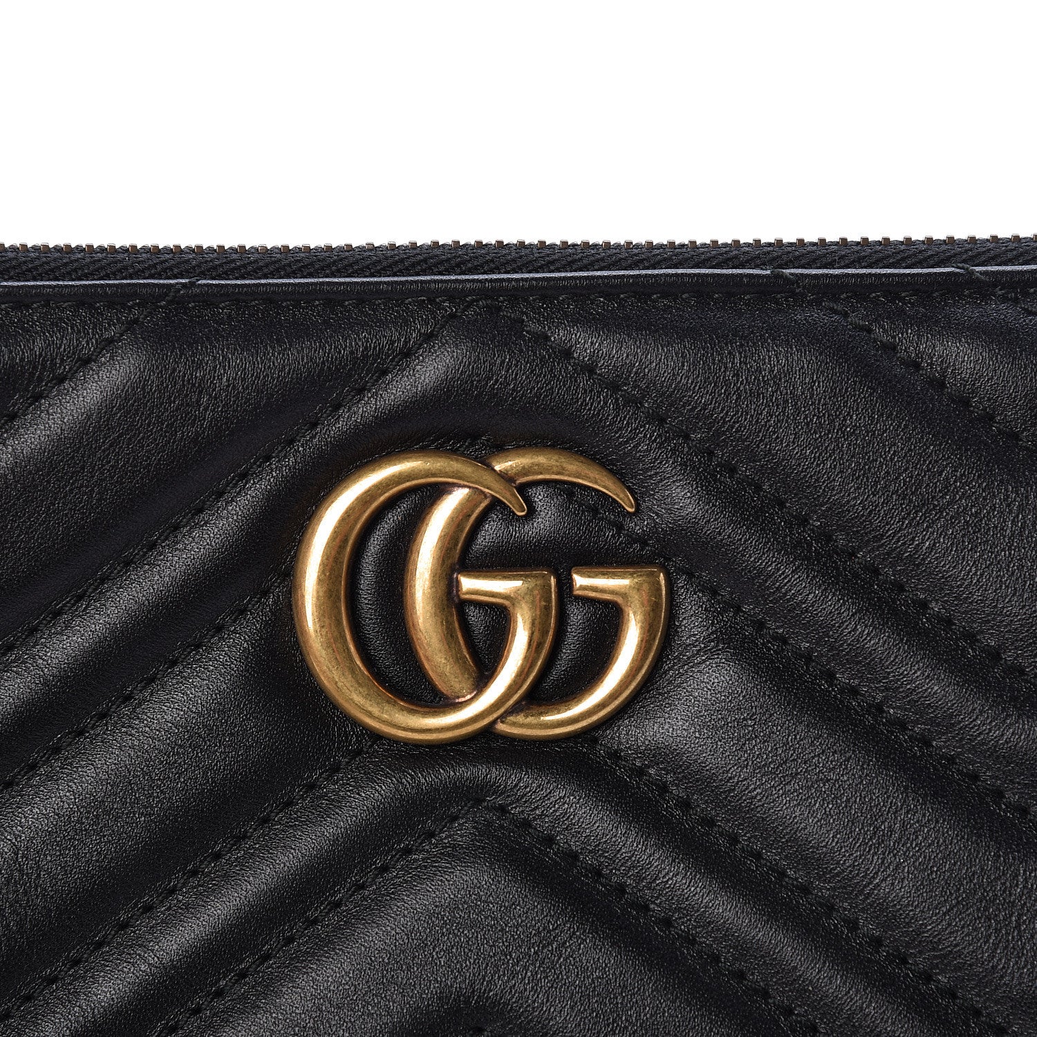 Gucci Calfskin Matelasse Mini GG Marmont Chain Bag Black 8 of 11