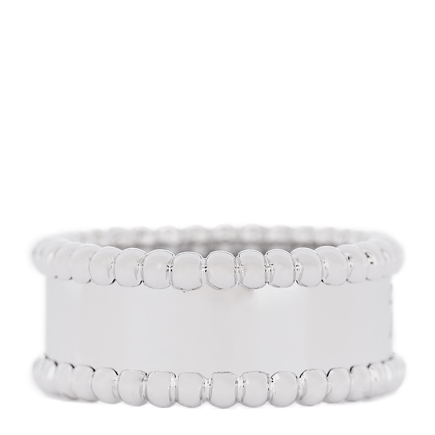 Van Cleef & Arpels 18K White Gold Perlee Signature Ring 47 4.25 3 of 6