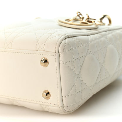 Christian Dior Lambskin Cannage Mini Lady Dior White 16 of 17