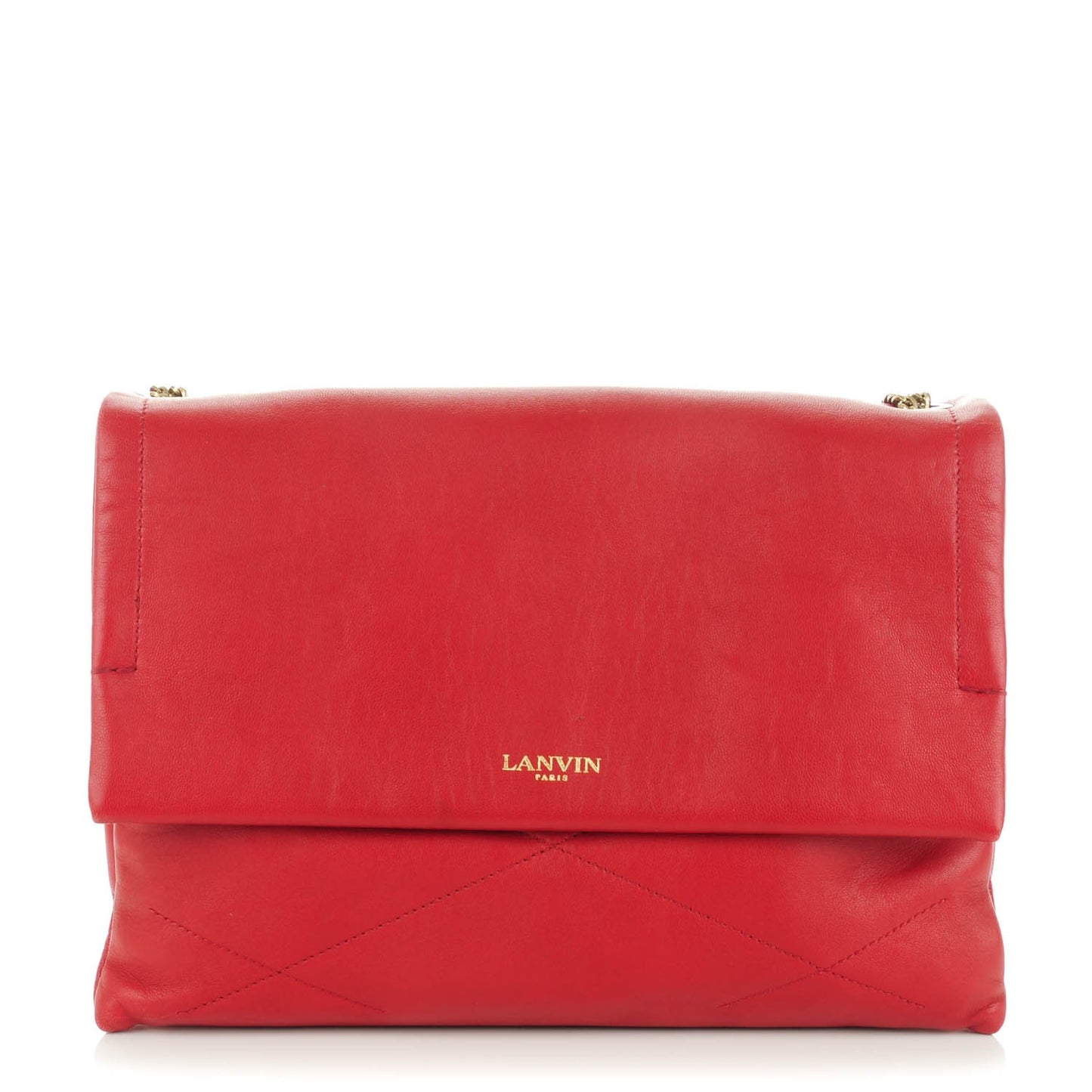 Lambskin Quilted Medium Sugar Flap Shoulder Bag Red