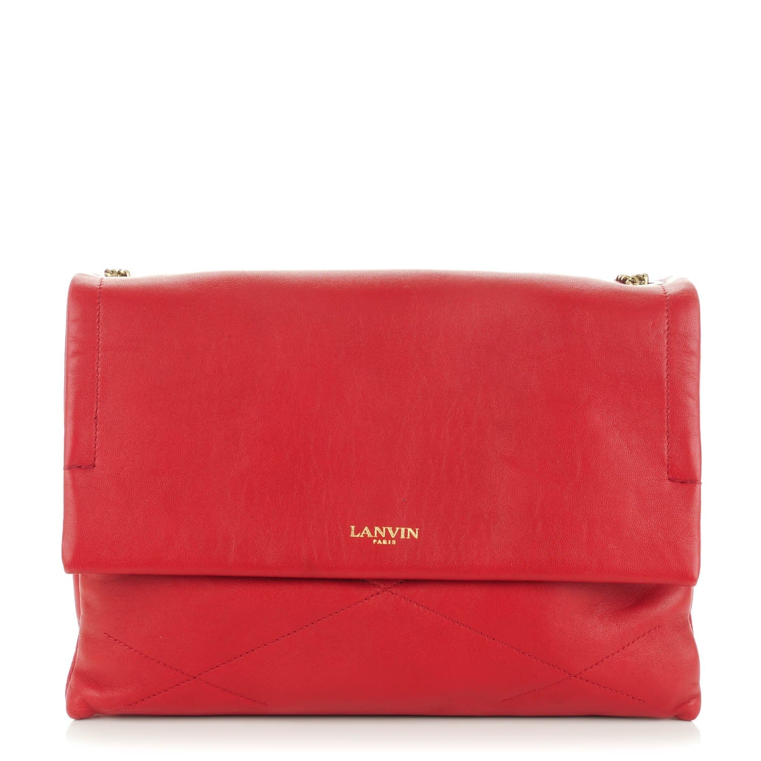 Lanvin Lambskin Quilted Medium Sugar Flap Shoulder Bag Red 1 of 8
