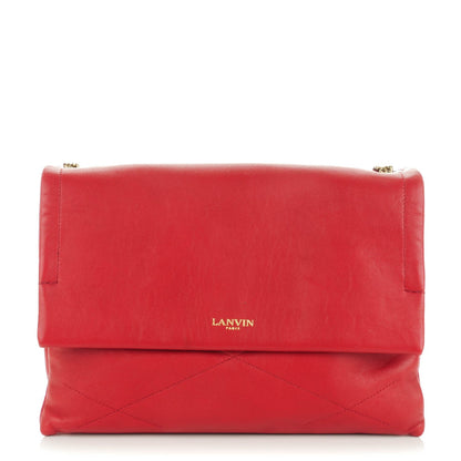 Lanvin Lambskin Quilted Medium Sugar Flap Shoulder Bag Red 1 of 8