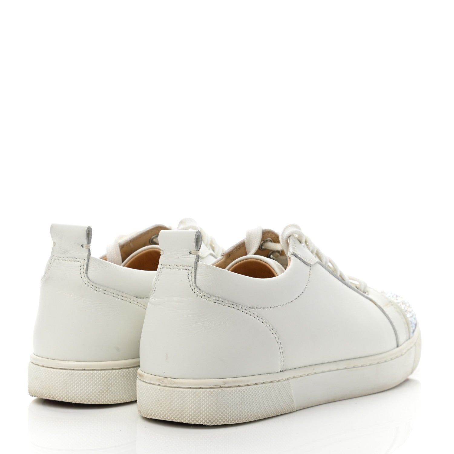 Christian Louboutin Calfskin Strass Junior Flat Sneakers 35.5 Version Latte 4 of 9