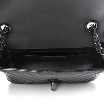 Chanel Patent Metallic Crumpled Calfskin Chevron Quilted Mini Rectangular Flap So Black 5 of 12