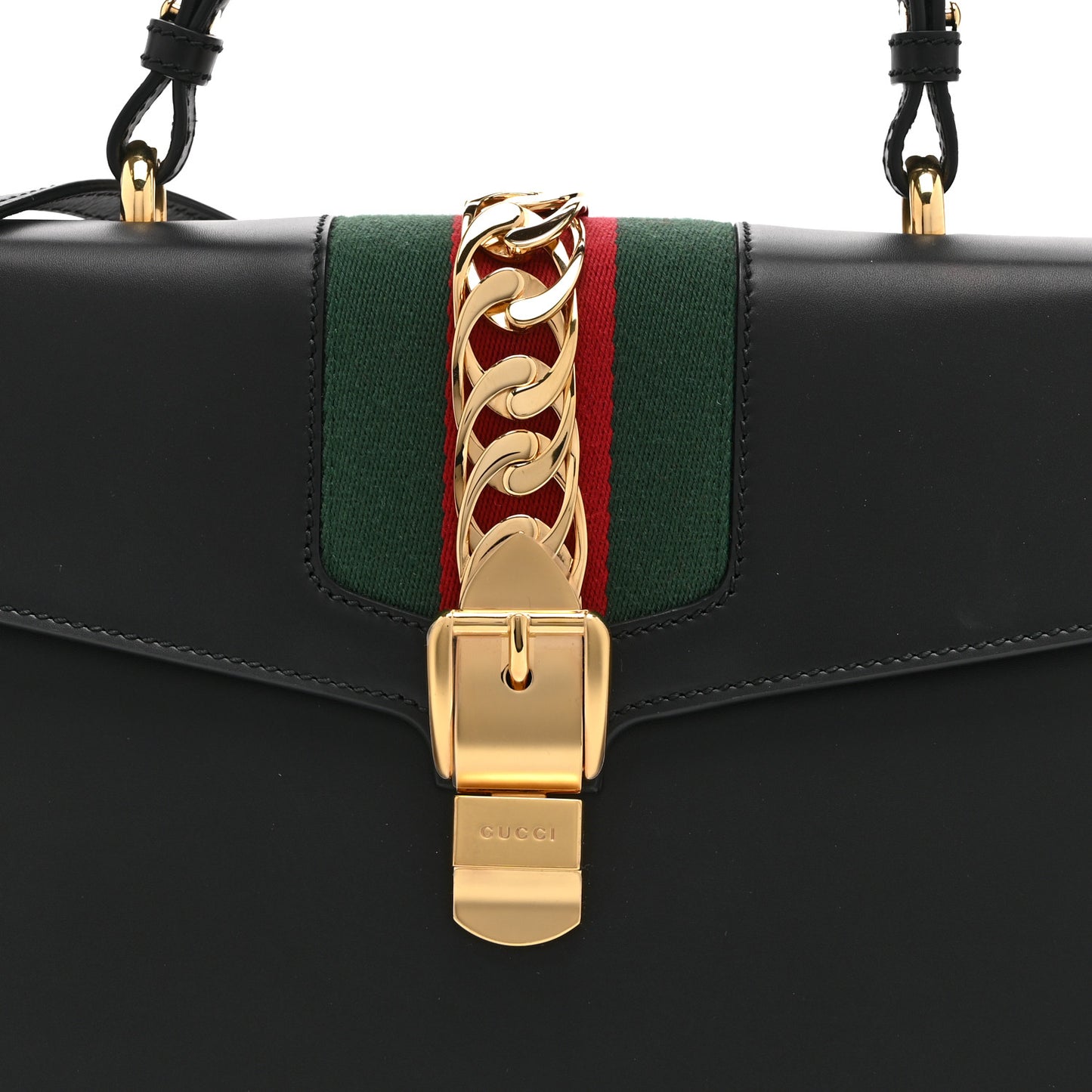 Calfskin Medium Sylvie Top Handle Bag Black