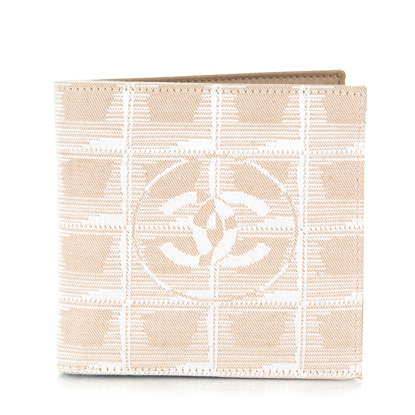 Nylon Travel Bi-Fold Wallet Beige