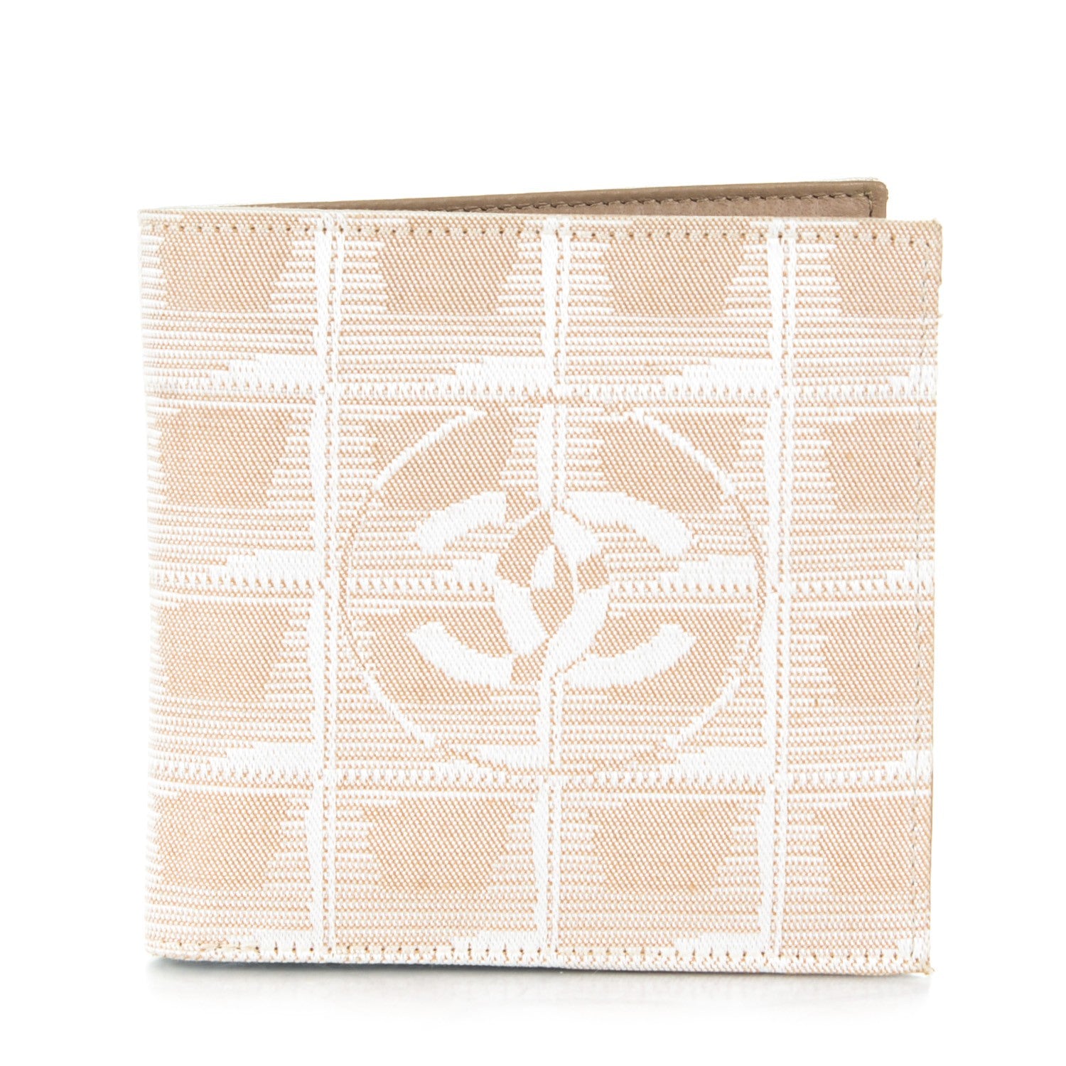 Chanel Nylon Travel Bi-Fold Wallet Beige 1 of 8