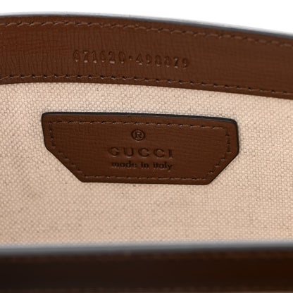 Gucci GG Supreme Monogram Azalea Calfskin Mini Retro Interlocking G Flap Shoulder Bag Beige Ebony Brown Sugar 6 of 10