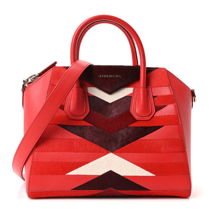 Givenchy Calf Hair Smooth Calfskin Geometric Small Antigona Red 1 of 10