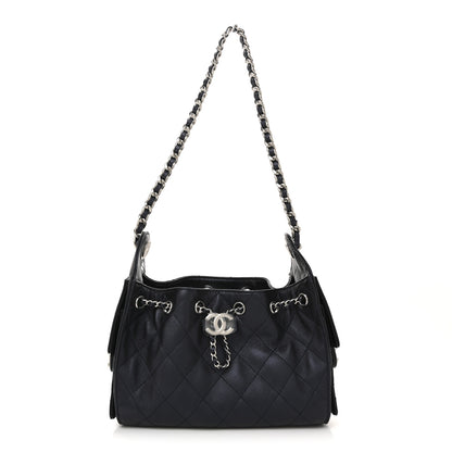Chanel Metallic Caviar Quilted Mini Chanel 25 Handbag Dark Blue 1 of 11