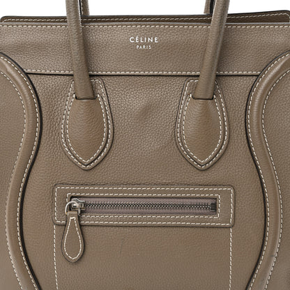Celine Drummed Calfskin Micro Luggage Souris 8 of 14