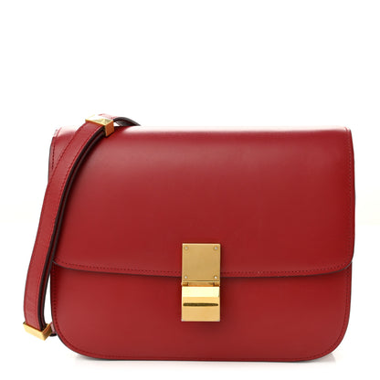 Celine Box Calfskin Medium Classic Box Flap Bag Red 1 of 12