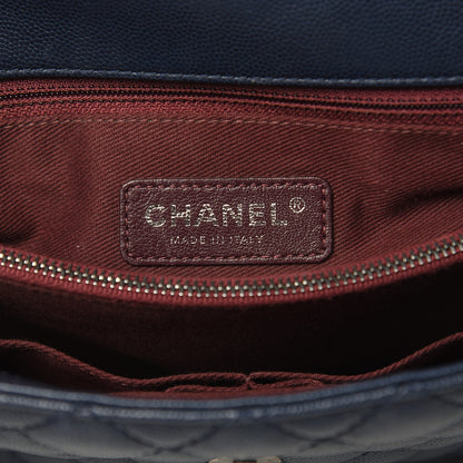 Chanel Caviar Quilted Medium Coco Handle Flap Navy Blue 6 of 12