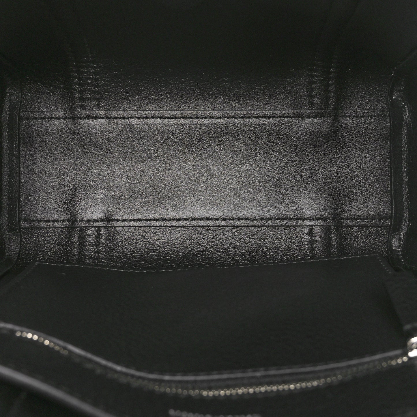 Smooth Calfskin Logo Double Sided XXS Everyday Tote Black White