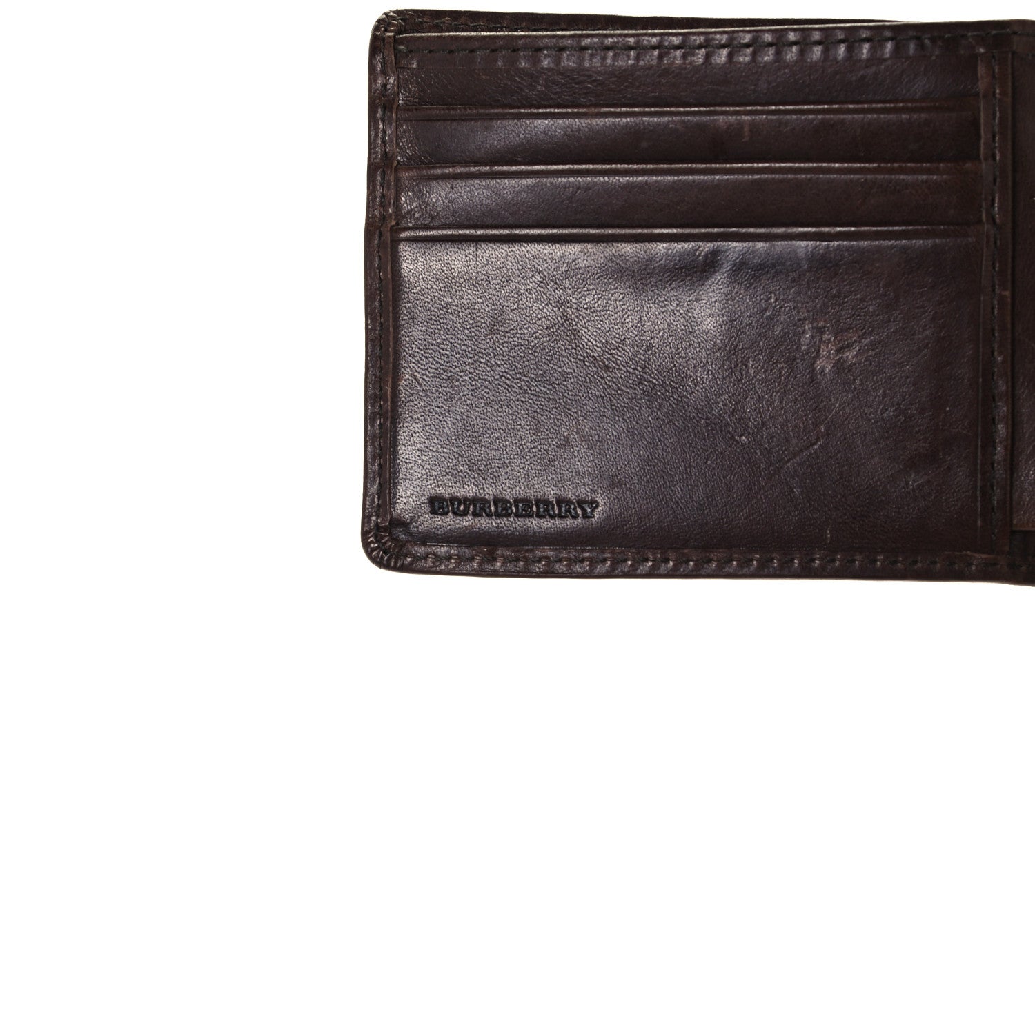 Burberry Calfskin House Check Bi-Fold Wallet Brown 7 of 9