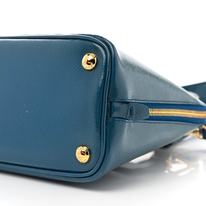 Prada Saffiano Vernice Small Promenade Tote Azzurro 10 of 10