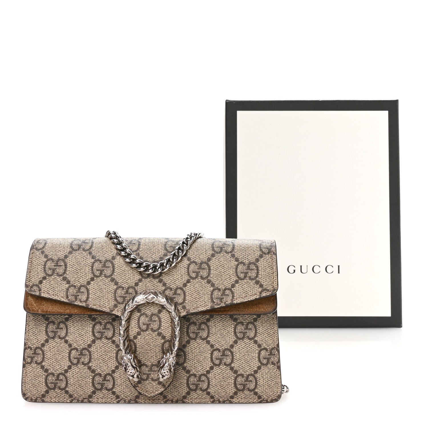 Gucci GG Supreme Monogram Super Mini Dionysus Shoulder Bag Taupe 19 of 19