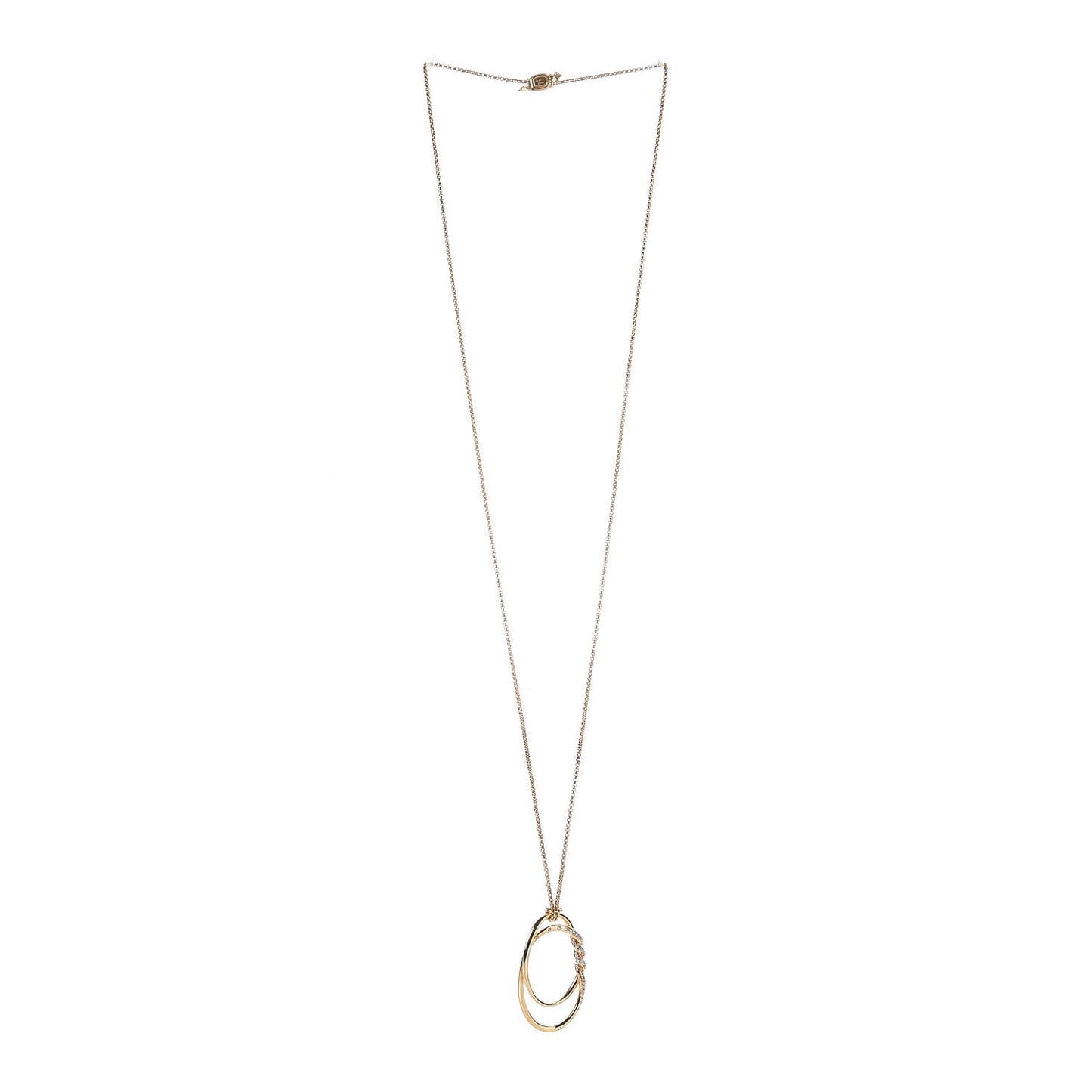 18K Yellow Gold Diamond 47mm Continuance Pendant Necklace