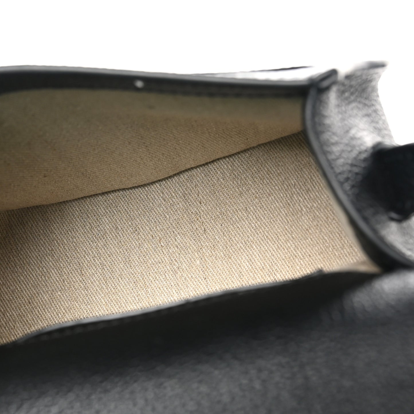 Grained Calfskin Small Marcie Saddle Bag Black